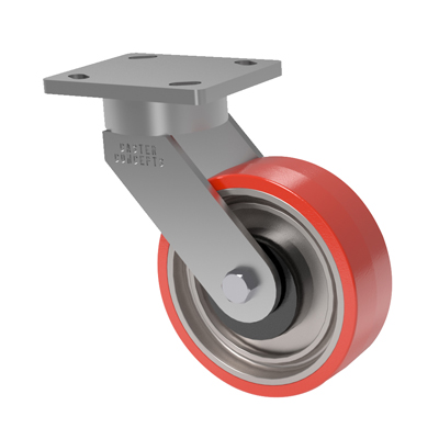 Reducción de Ruido – CasterShoX® 6×2 Poliuretano T/R 85A – 455 Kg. Cap – Giratoria